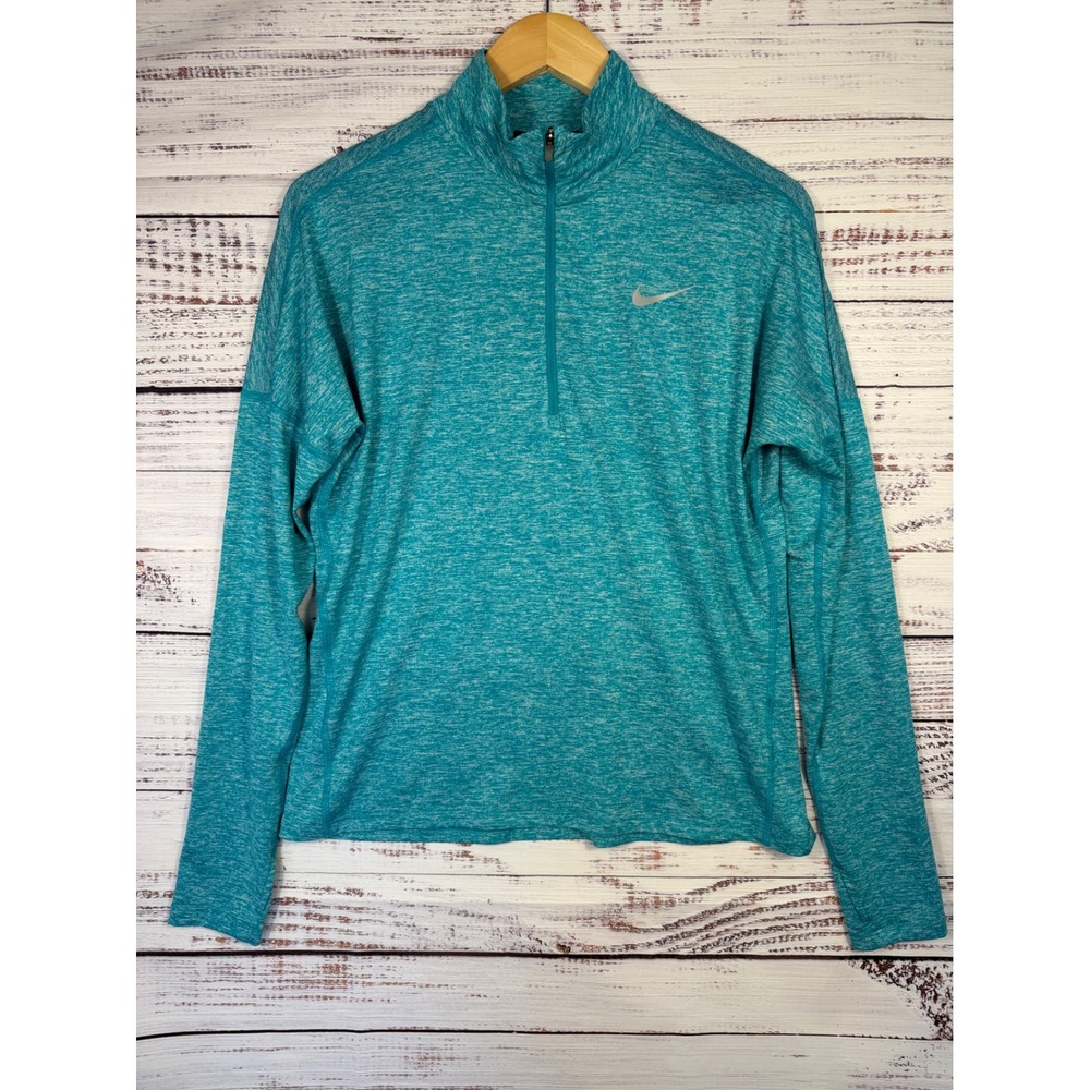 Nike Pullover Women Medium Teal Dri-FIT Running Quarter-Zip AJ4660-311 Gorpcore
